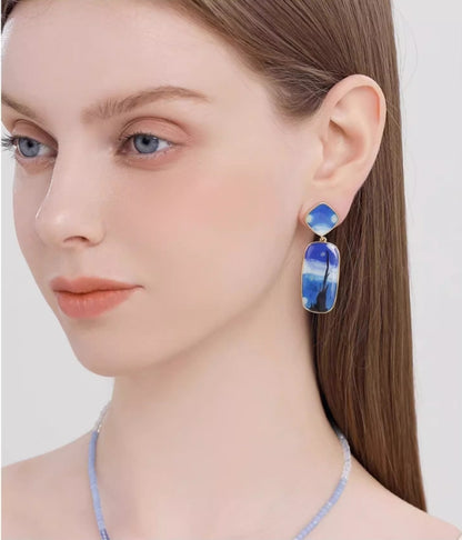 Starry Night Enamel Earrings