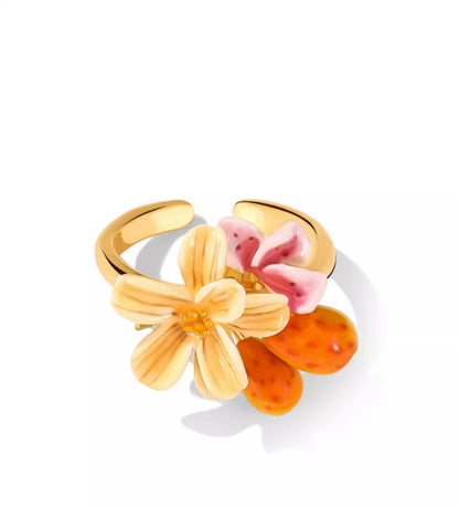 Floral Orchard Enamel Ring