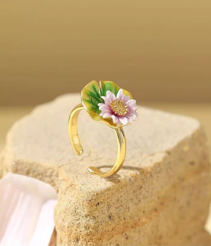 Water Lily Enamel Ring